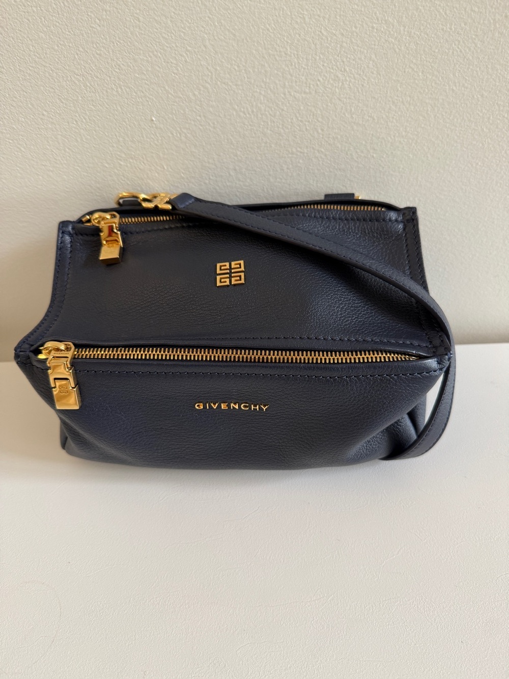 GIVENCHY Sugar Goatskin Mini Pandora Crossbody Bag Handbag, Navy Blue
